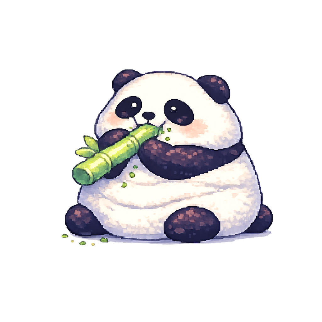 Panda with bamboo